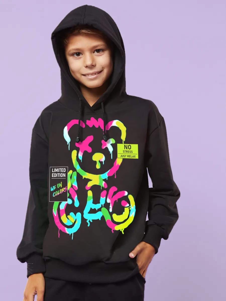 Худи принт светится в темноте Медведь