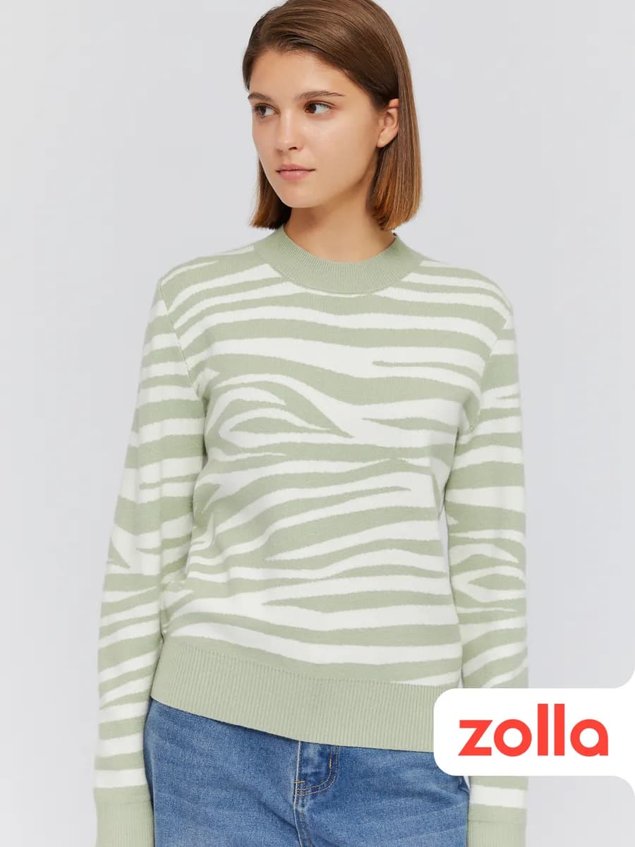 Трикотажный женский джемпер в полоску