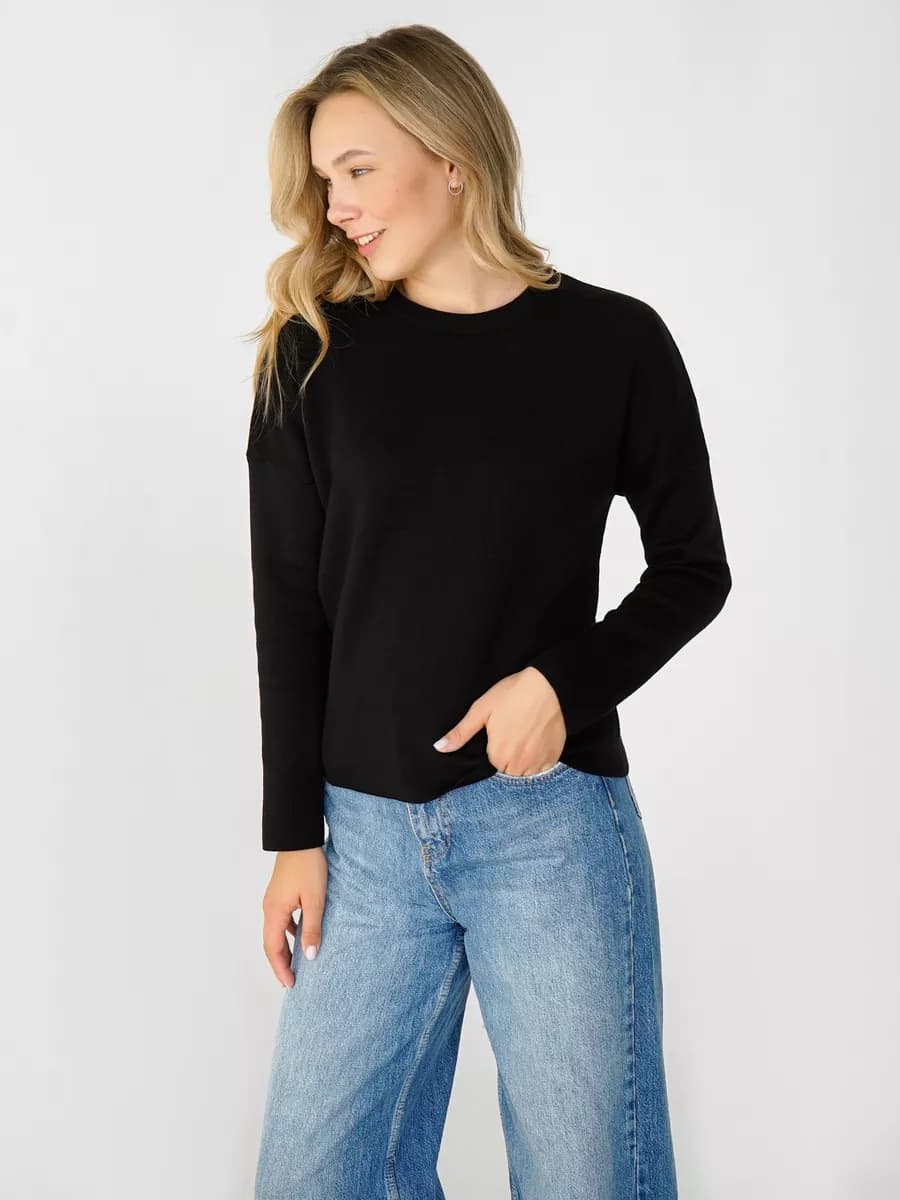 Джемпер вязаный демисезонный базовый однотонный