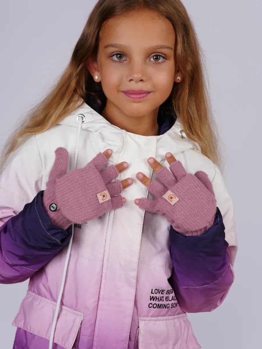 перчатки-варежки детские без пальцев, женские, митенки