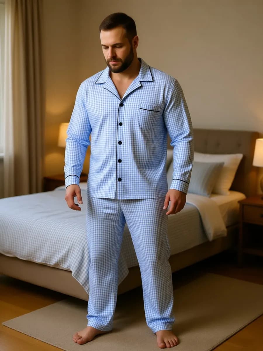 Пижама со штанами и рубашкой хлопок