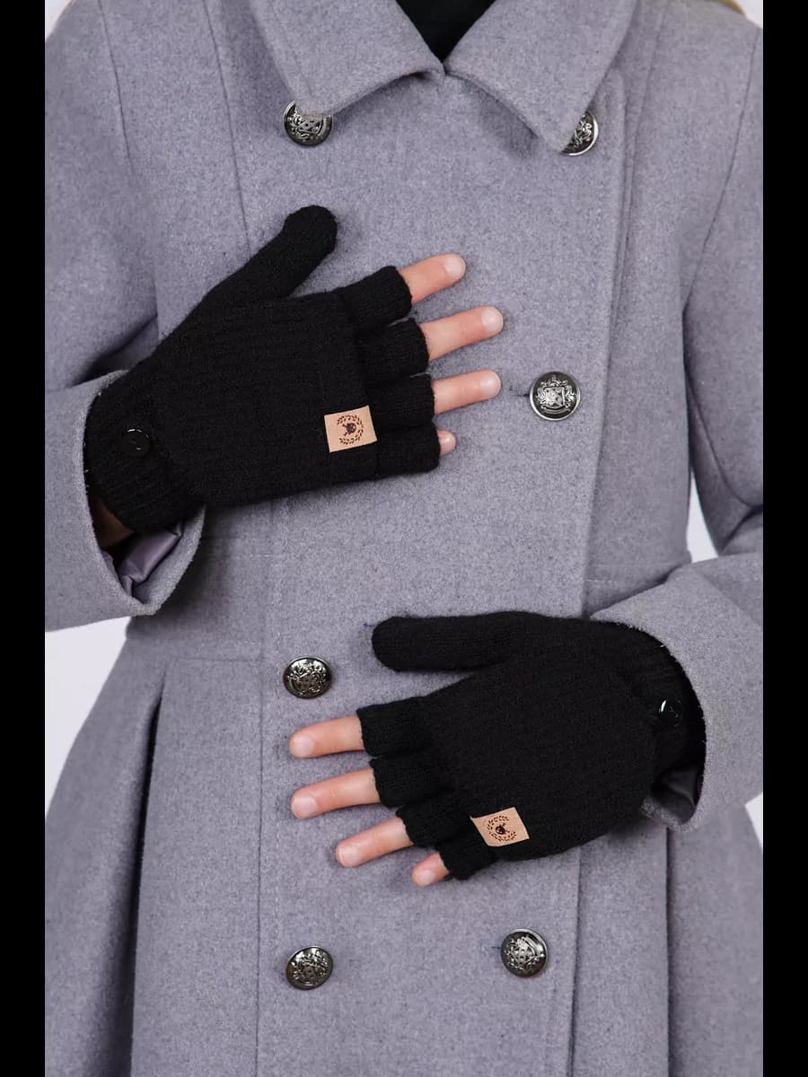 перчатки-варежки детские без пальцев, женские, митенки