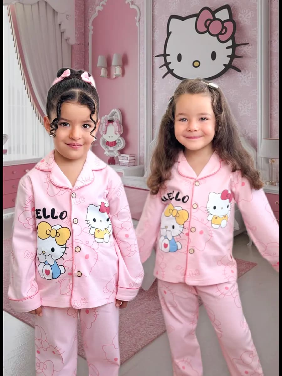 Пижама со штанами и рубашкой hello kitty