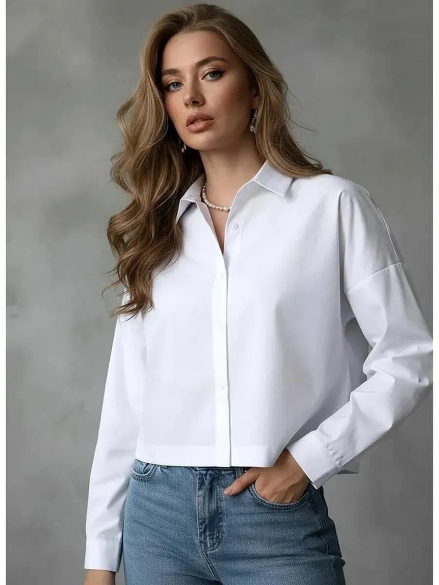 Рубашка укороченная оверсайз