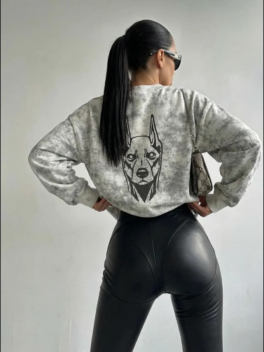 Свитшот оверсайз хлопок удлиненный варенка без начеса