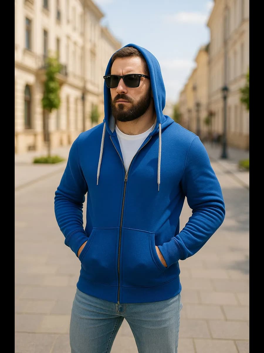 Худи с капюшоном на молнии с начесом