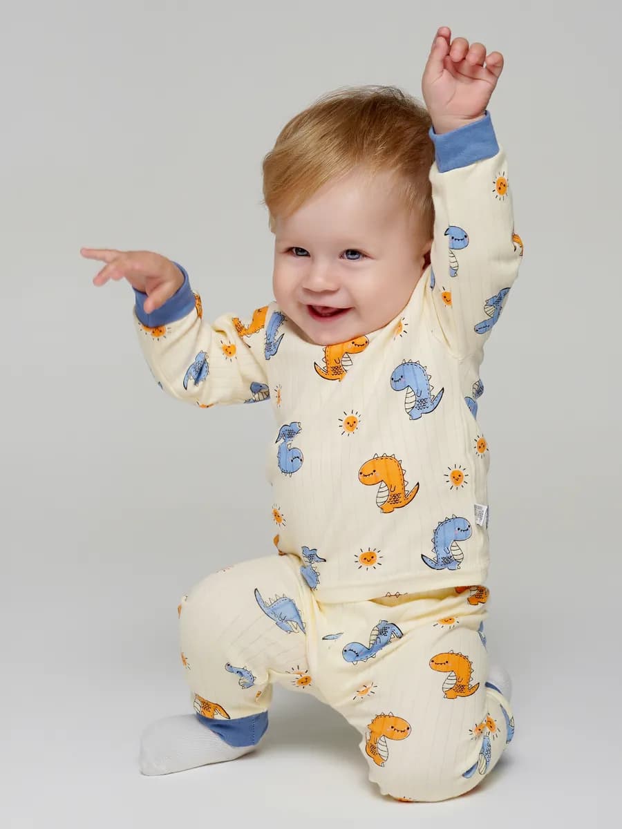 Пижама детская со штанами и кофтой трикотажная домашняя