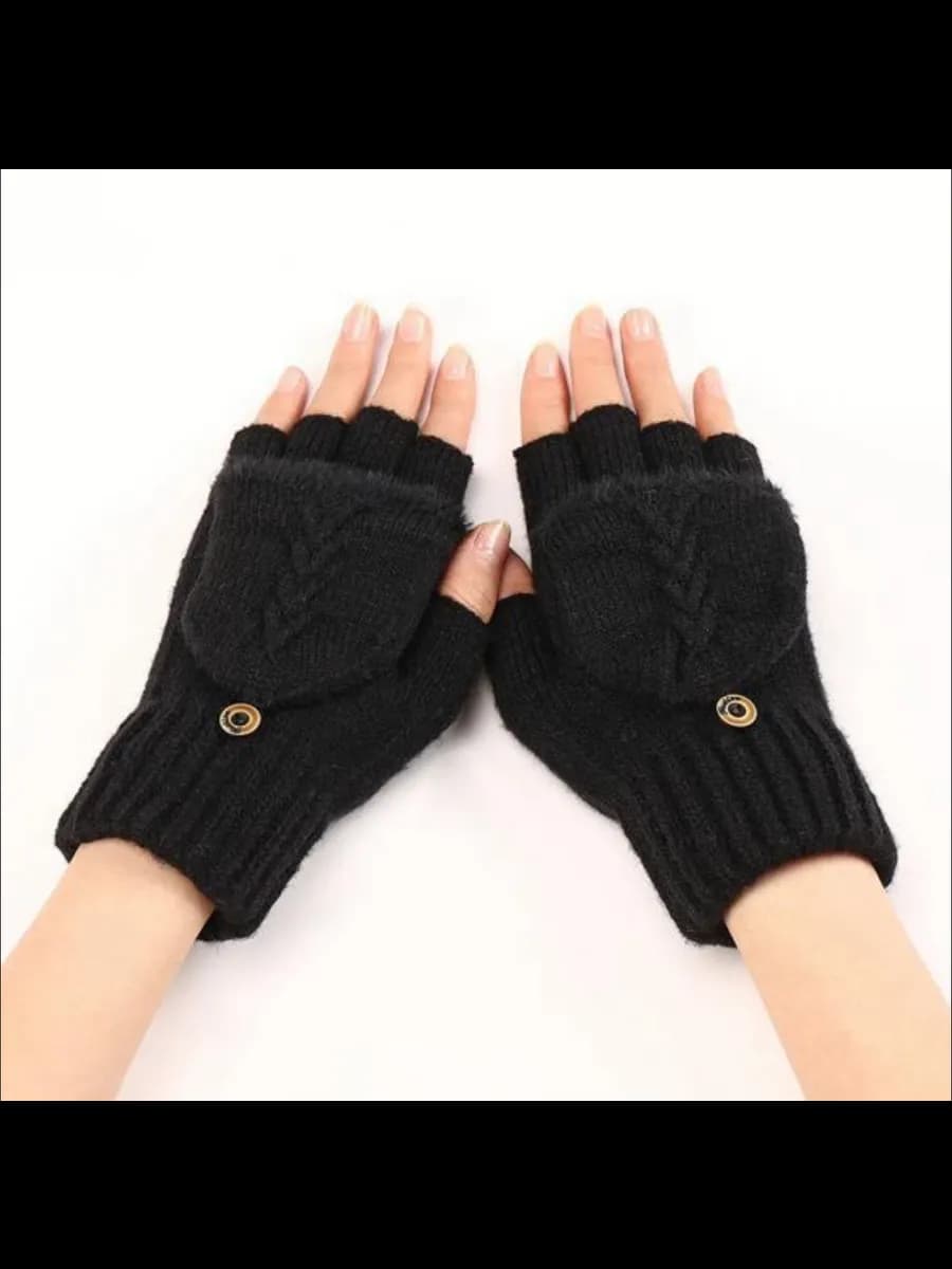 перчатки-варежки женские без пальцев, подростковые, митенки