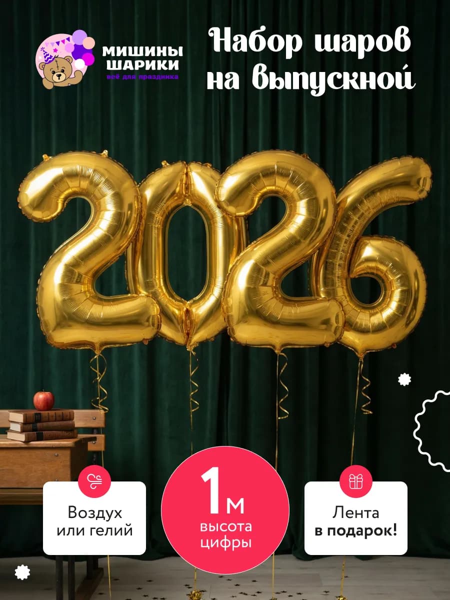 Набор воздушных шаров фольгированные цифры 2026