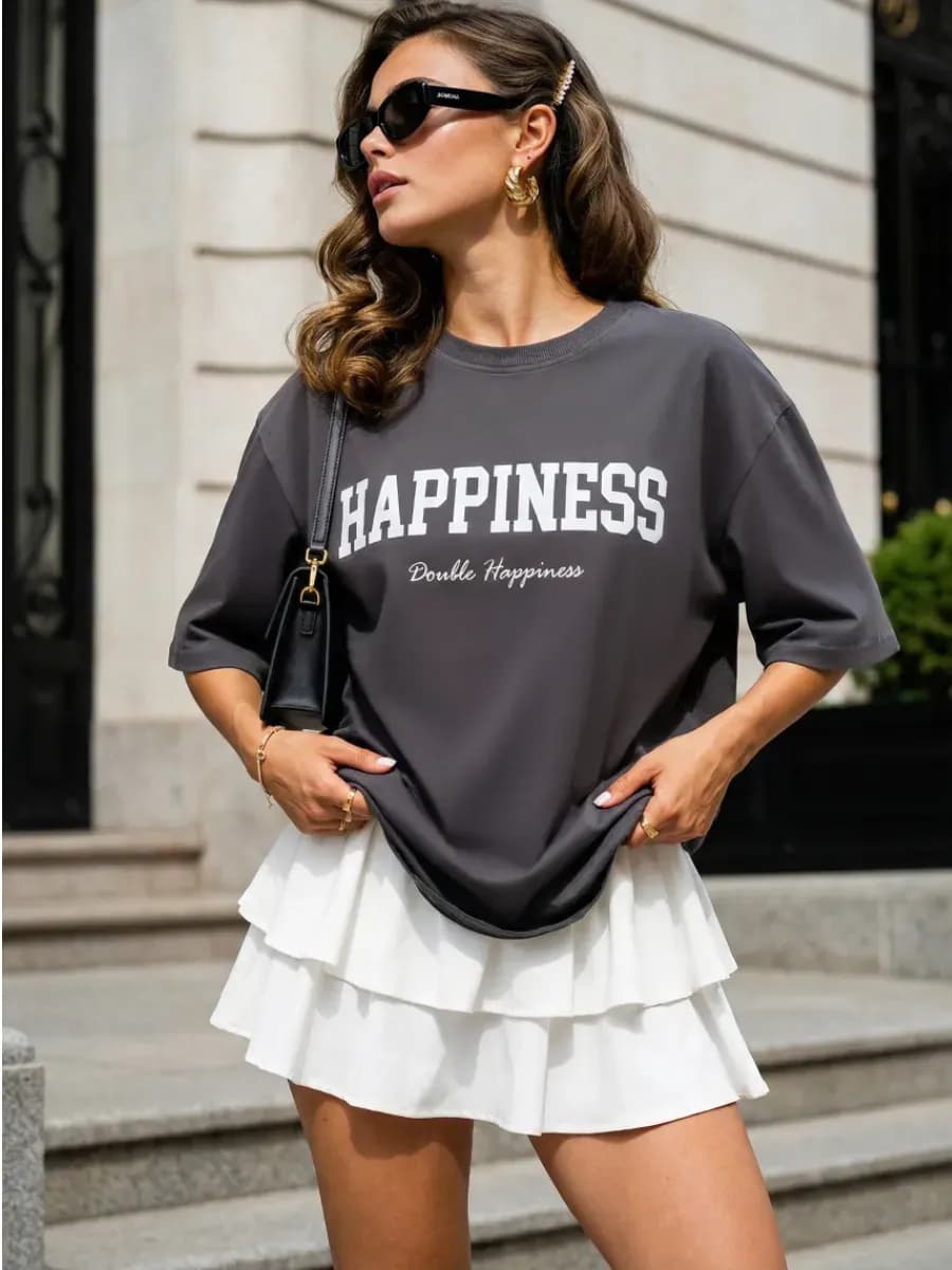 Футболка оверсайз с принтом