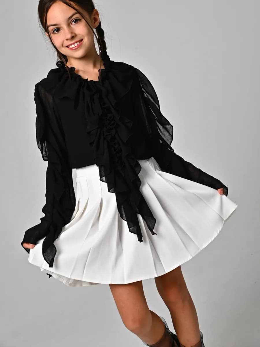 Юбка теннисная в складку с цепочкой