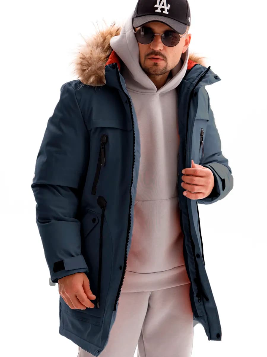 Куртка зимняя длинная с капюшоном