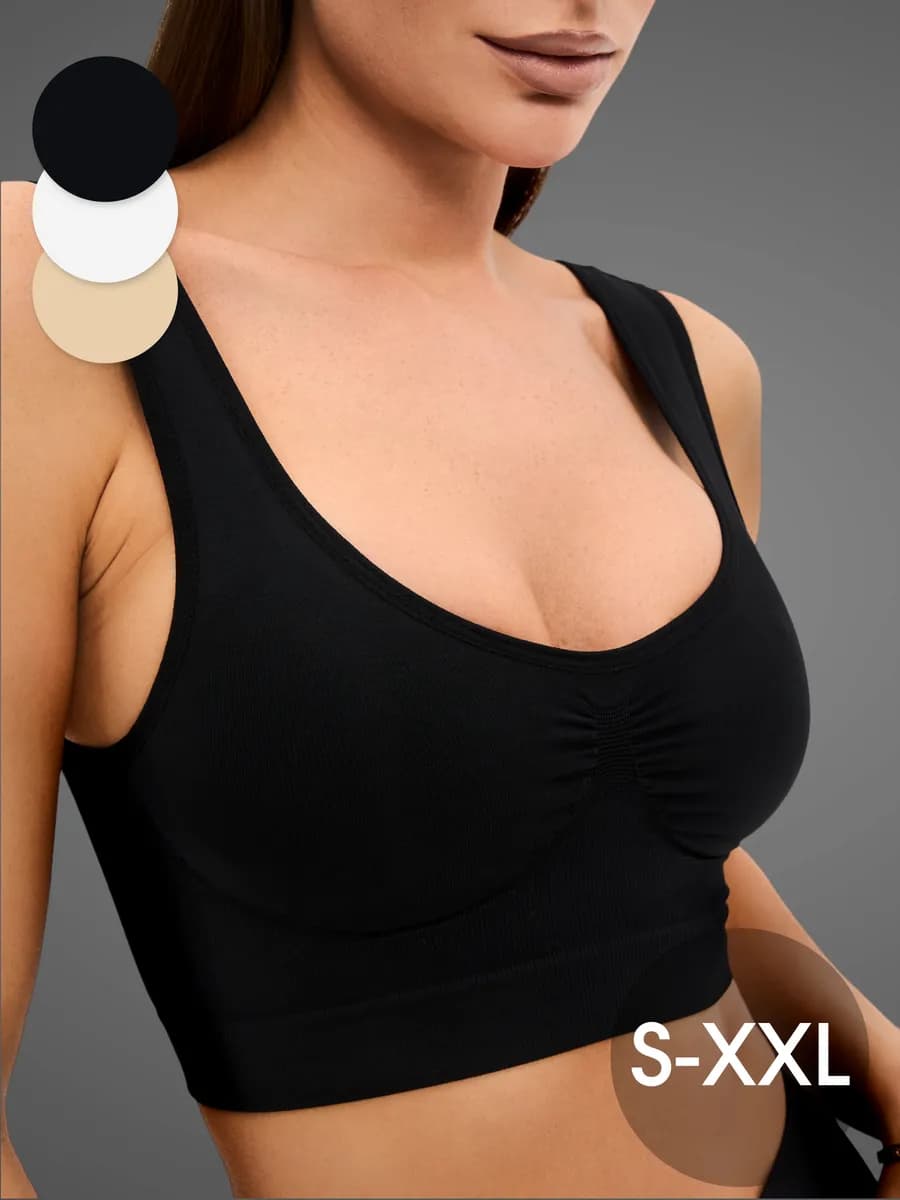 Топ с чашками бесшовный утягивающий спортивный