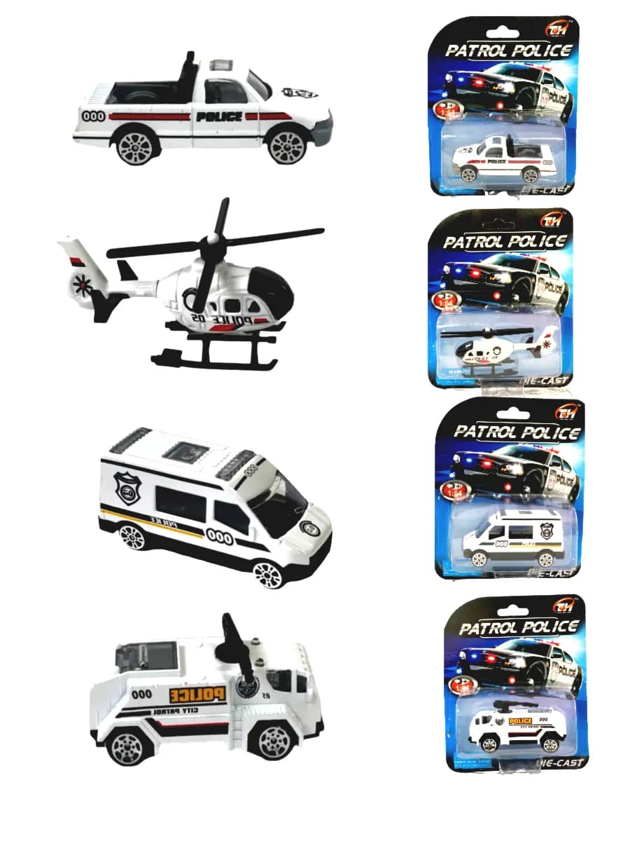 Набор металлических машинок полиция 4 шт