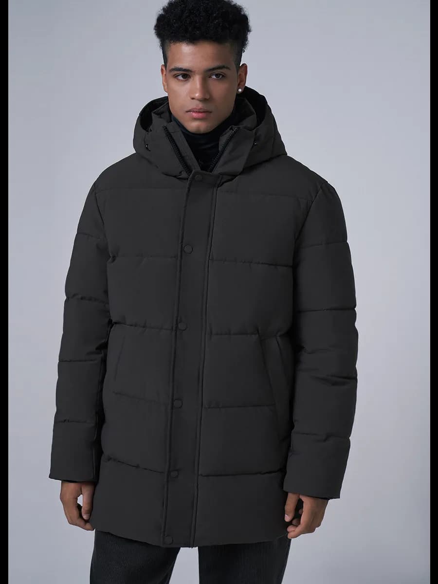 Куртка пуховик зимний удлиненный с капюшоном