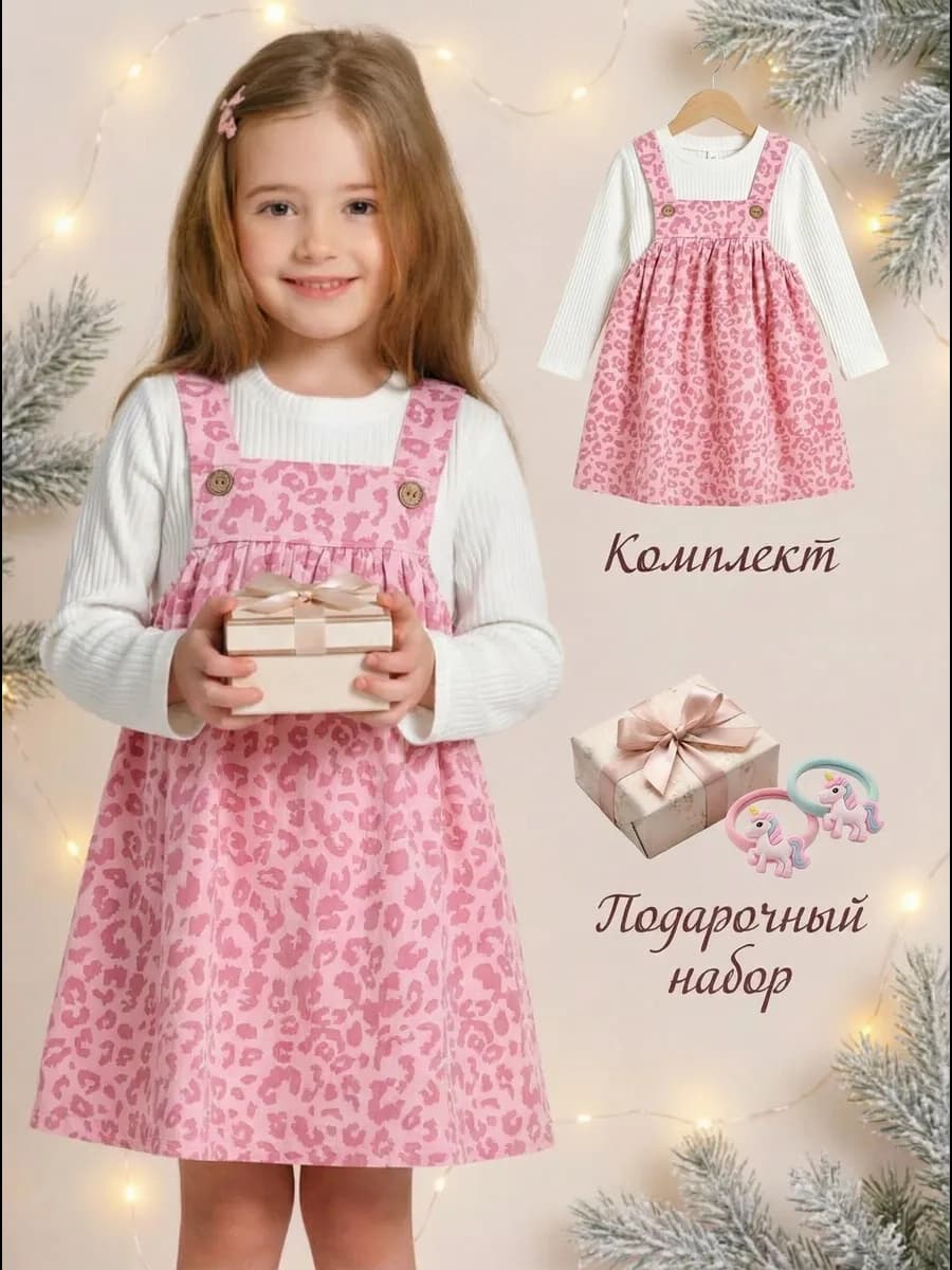 Сарафан и лонгслив с длинным рукавом комплект