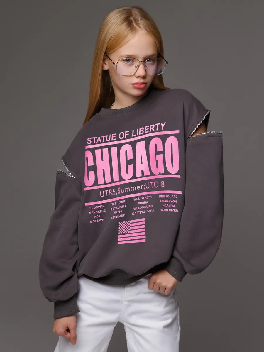 Свитшот кофта подростковая толстовка в корейском стиле у2к