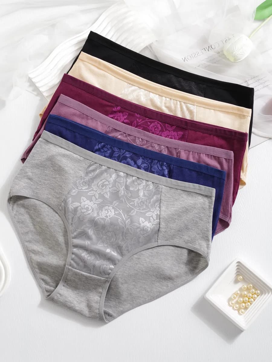 Трусы с высокой посадкой большие размеры - 6 штук