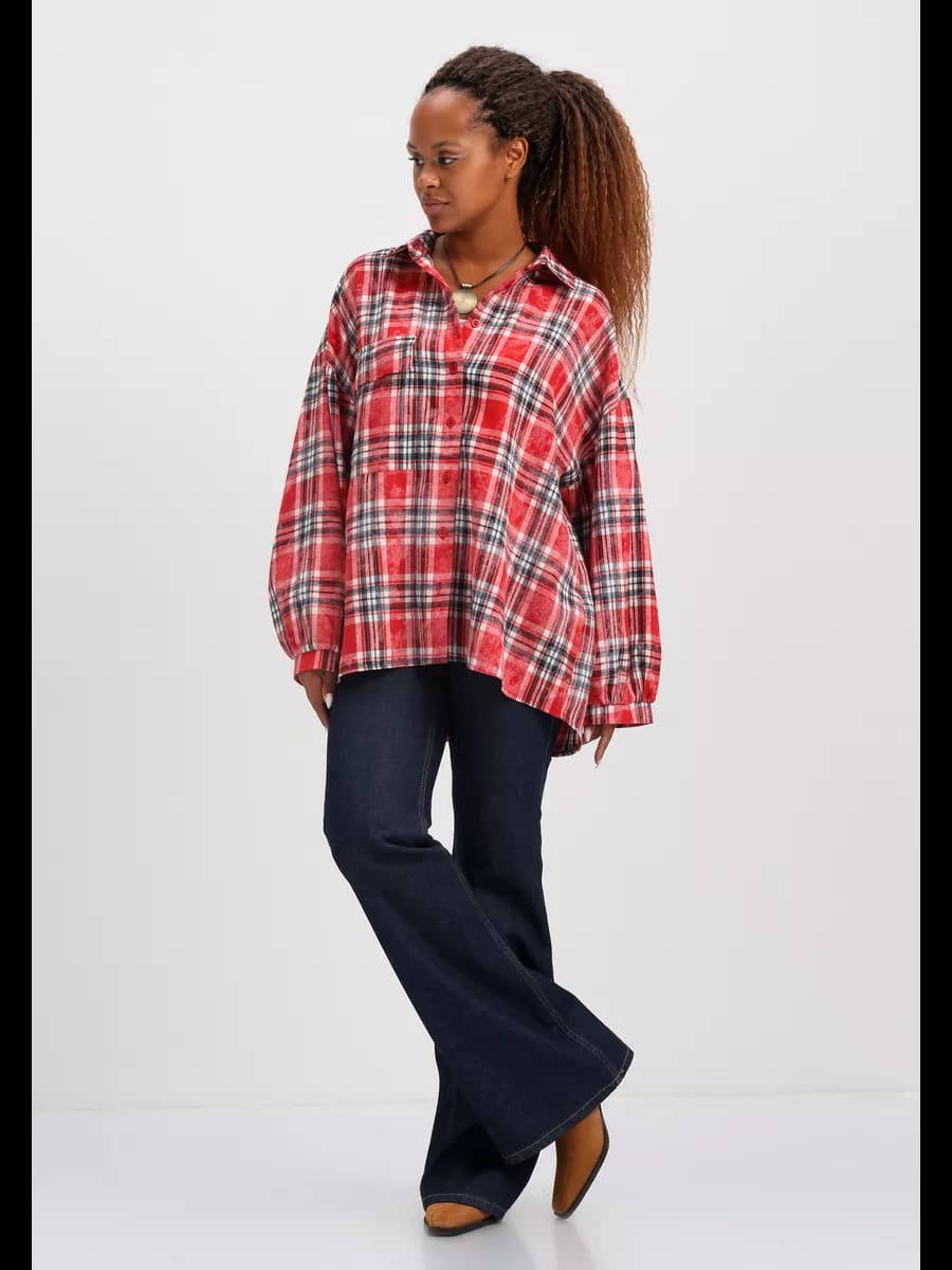 Рубашка в клетку оверсайз