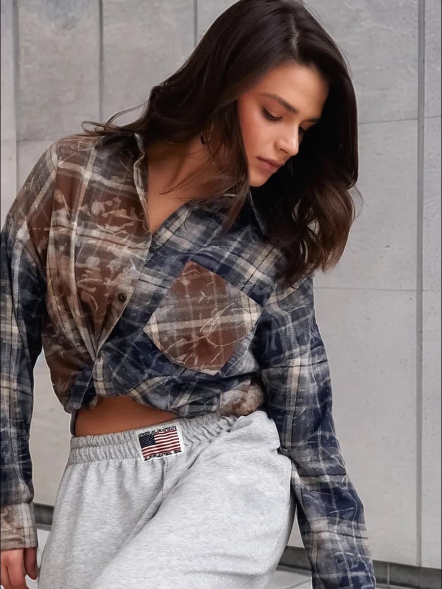 Рубашка в клетку оверсайз варенка