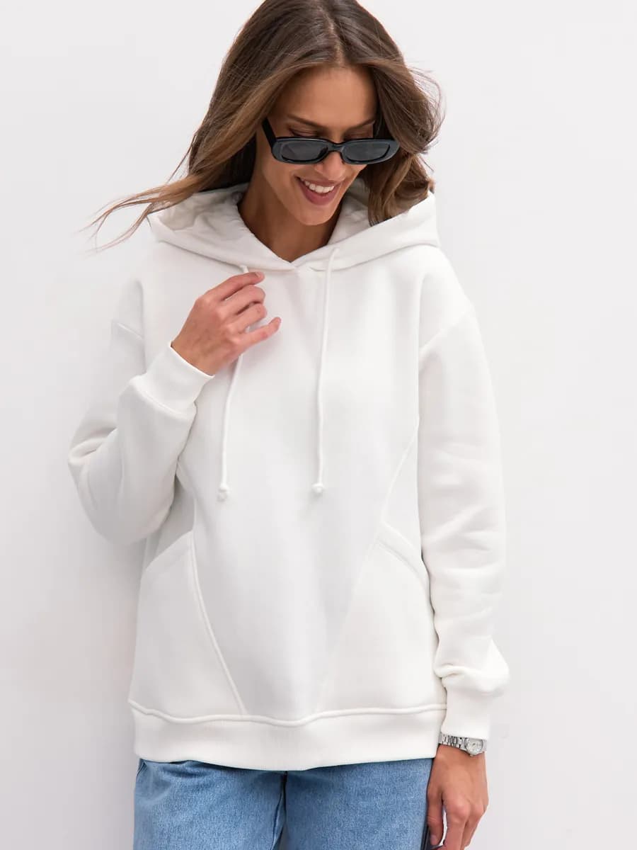 Худи с начесом хлопок зимнее базовое с капюшоном