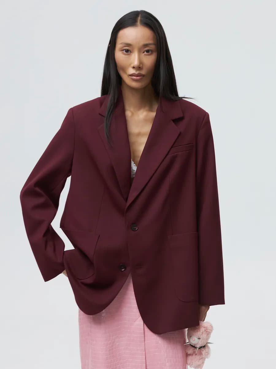 Жакет оверсайз с накладными карманами