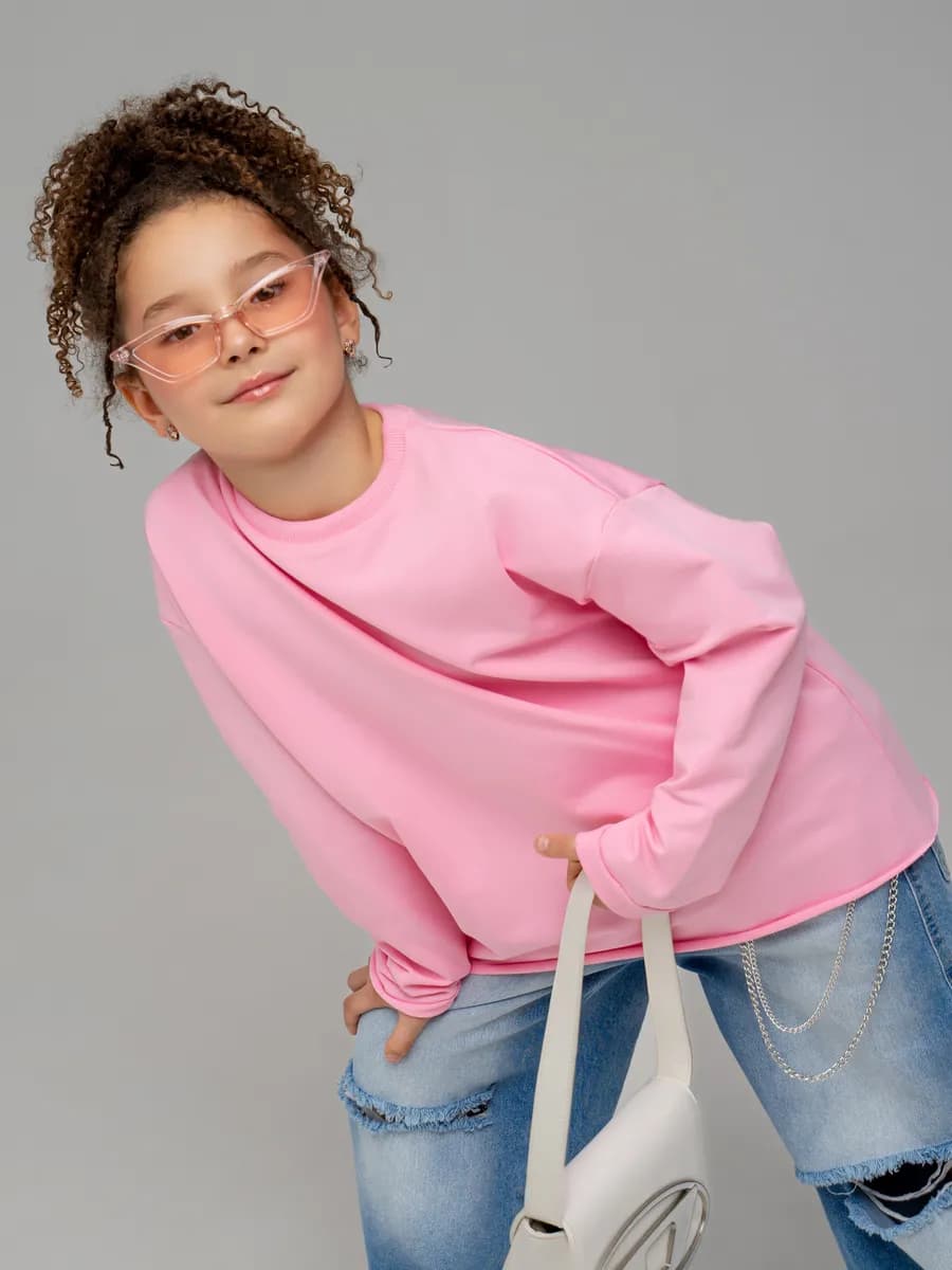 Лонгслив из футера оверсайз свитшот плотный