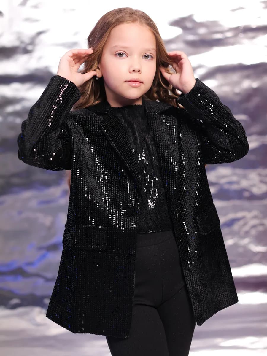 Пиджак с пайетками блестящий новогодний нарядный