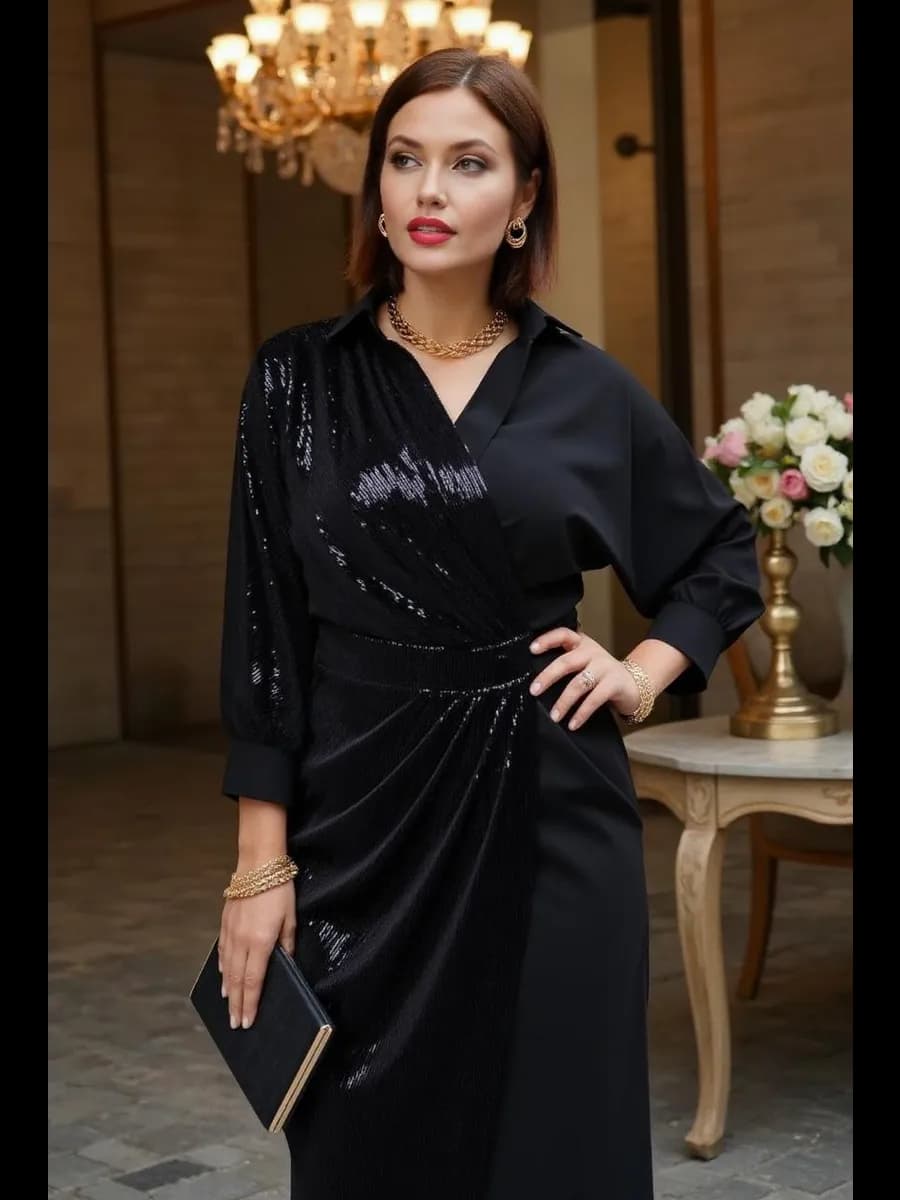 Платье вечернее праздничное с пайетками