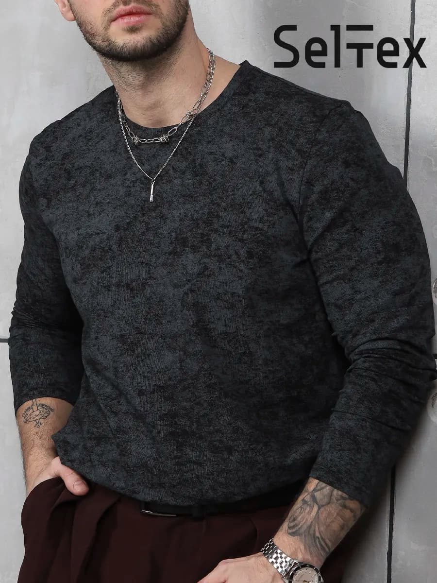 Лонгслив мужской с длинным рукавом больших размеров варенка