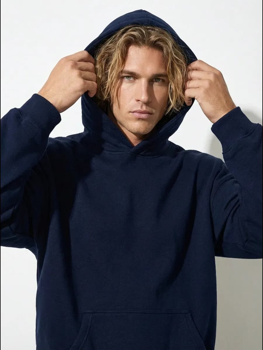 Худи оверсайз теплое с капюшоном и начесом