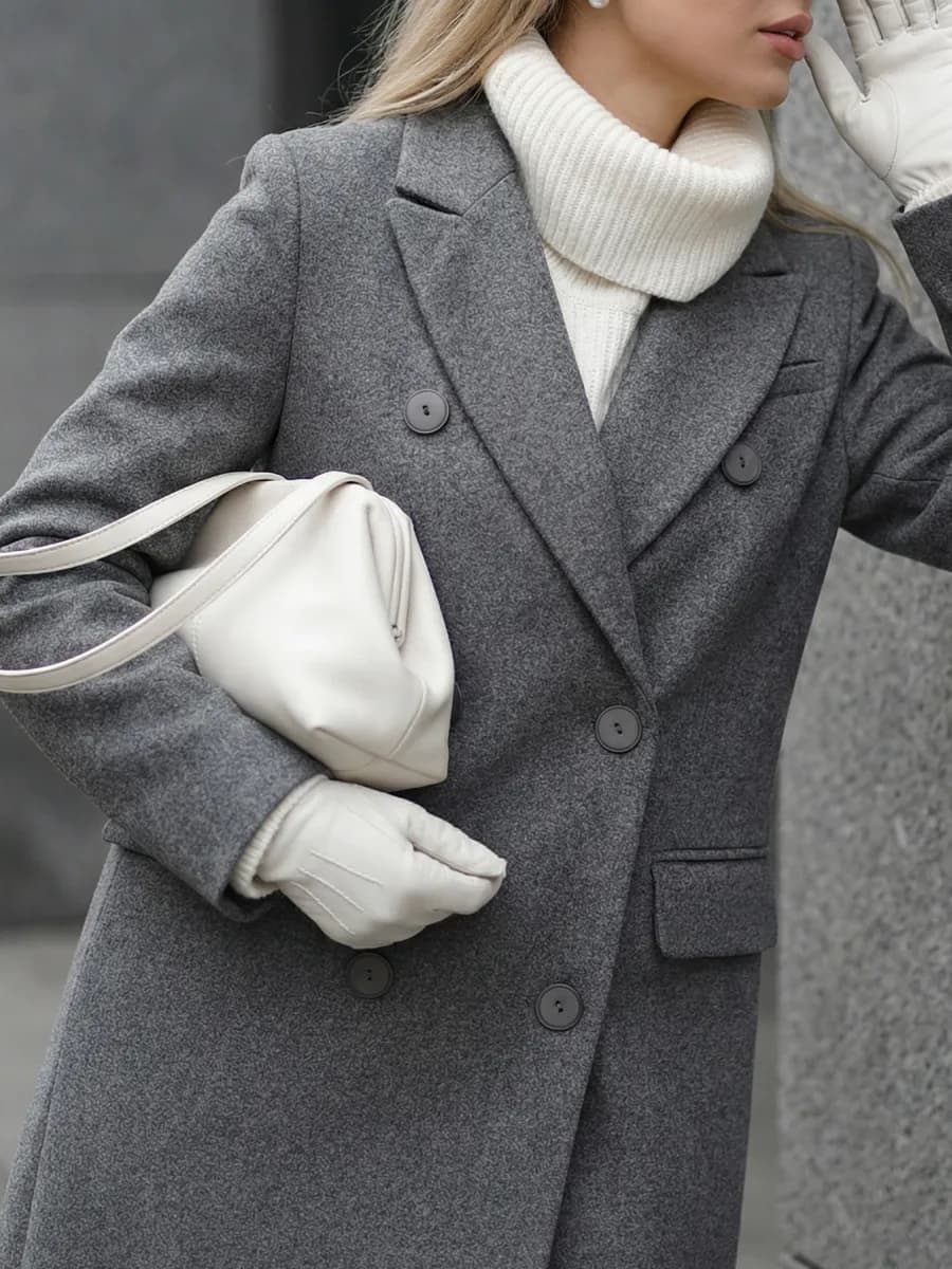 Демисезонное длинное пальто весна осень без пояса