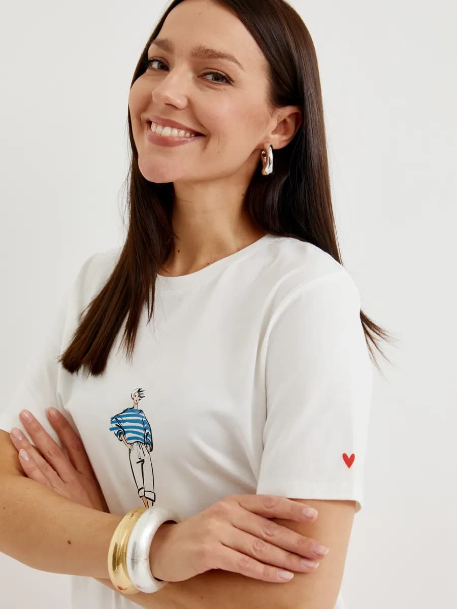 Футболка женская базовая с принтом большие размеры хлопок