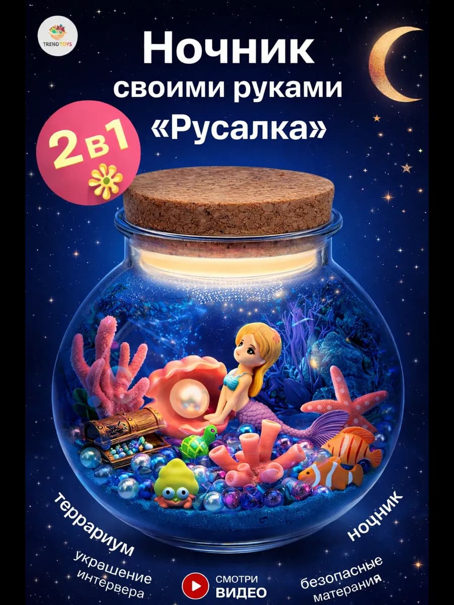 Набор для творчества Русалка ночник своими руками