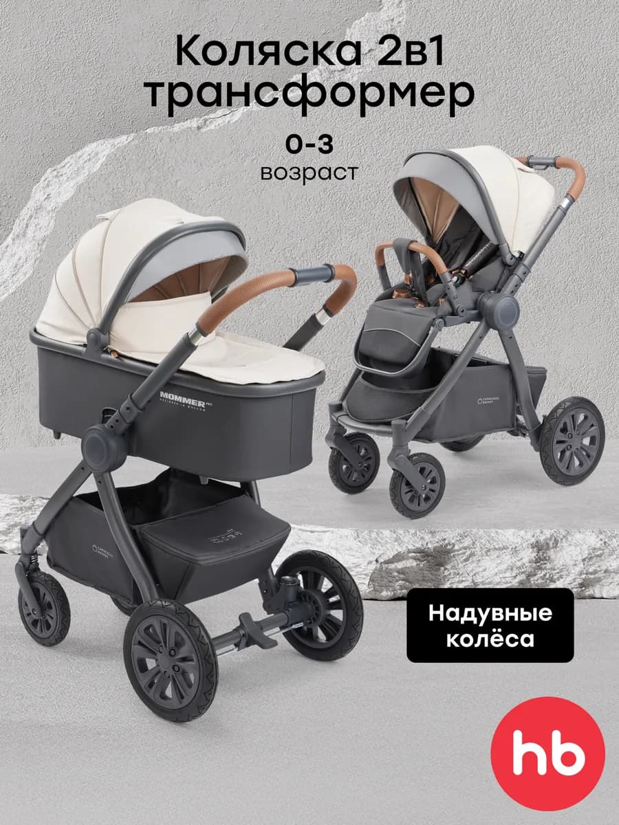 Коляска для новорожденных 2в1 трансформер MOMMER PRO