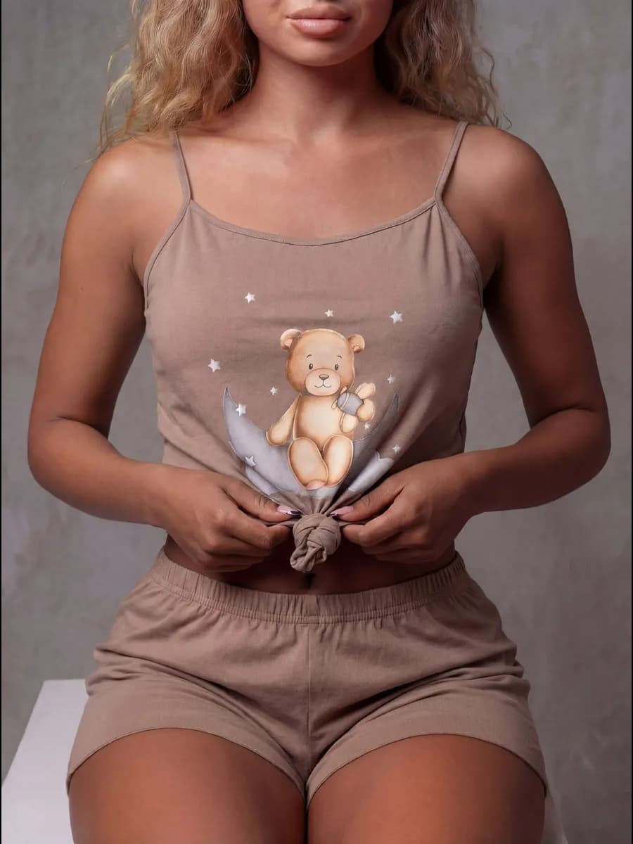 Пижама с шортами и майкой хлопок