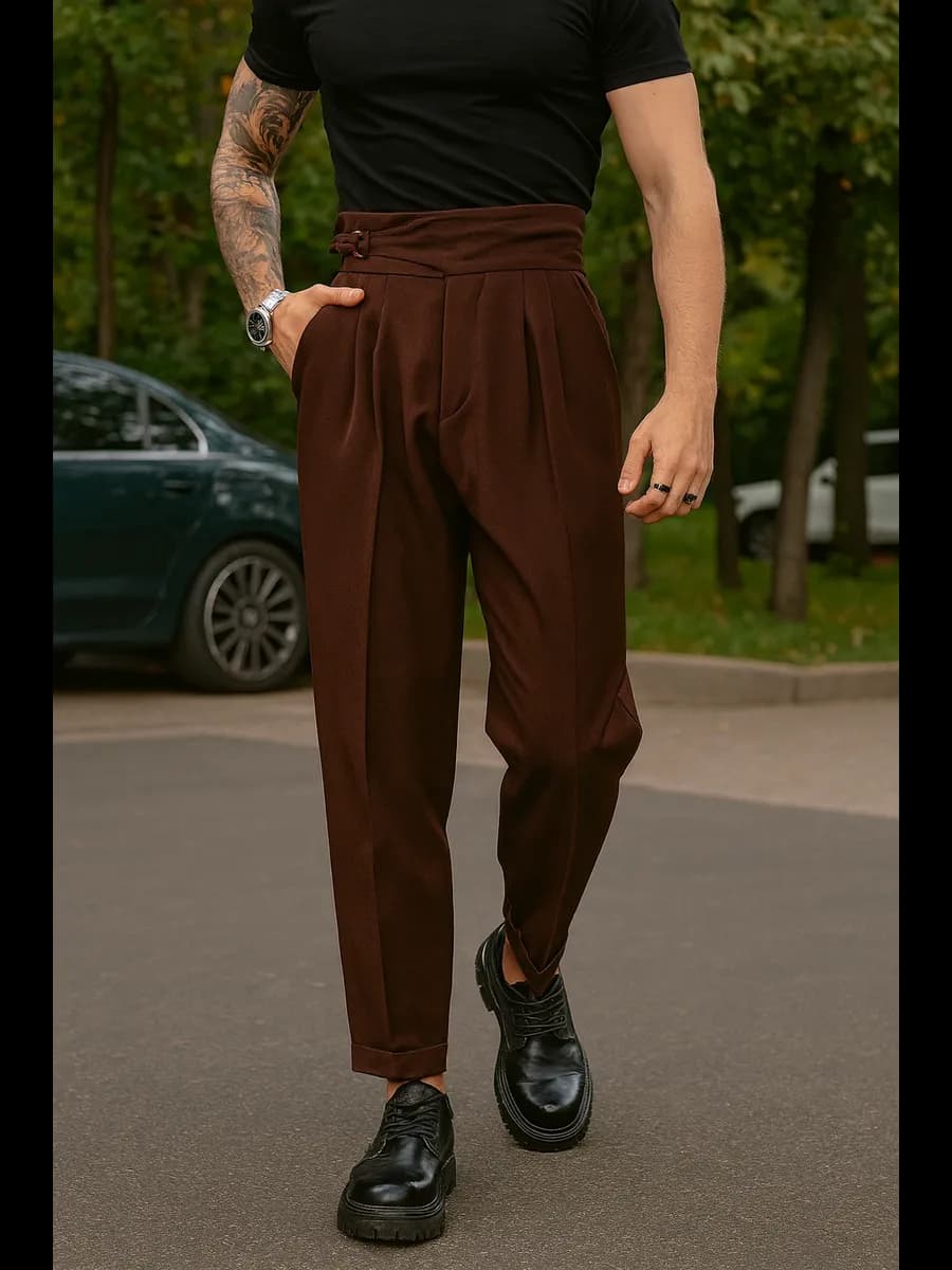 Брюки бананы классические прямые