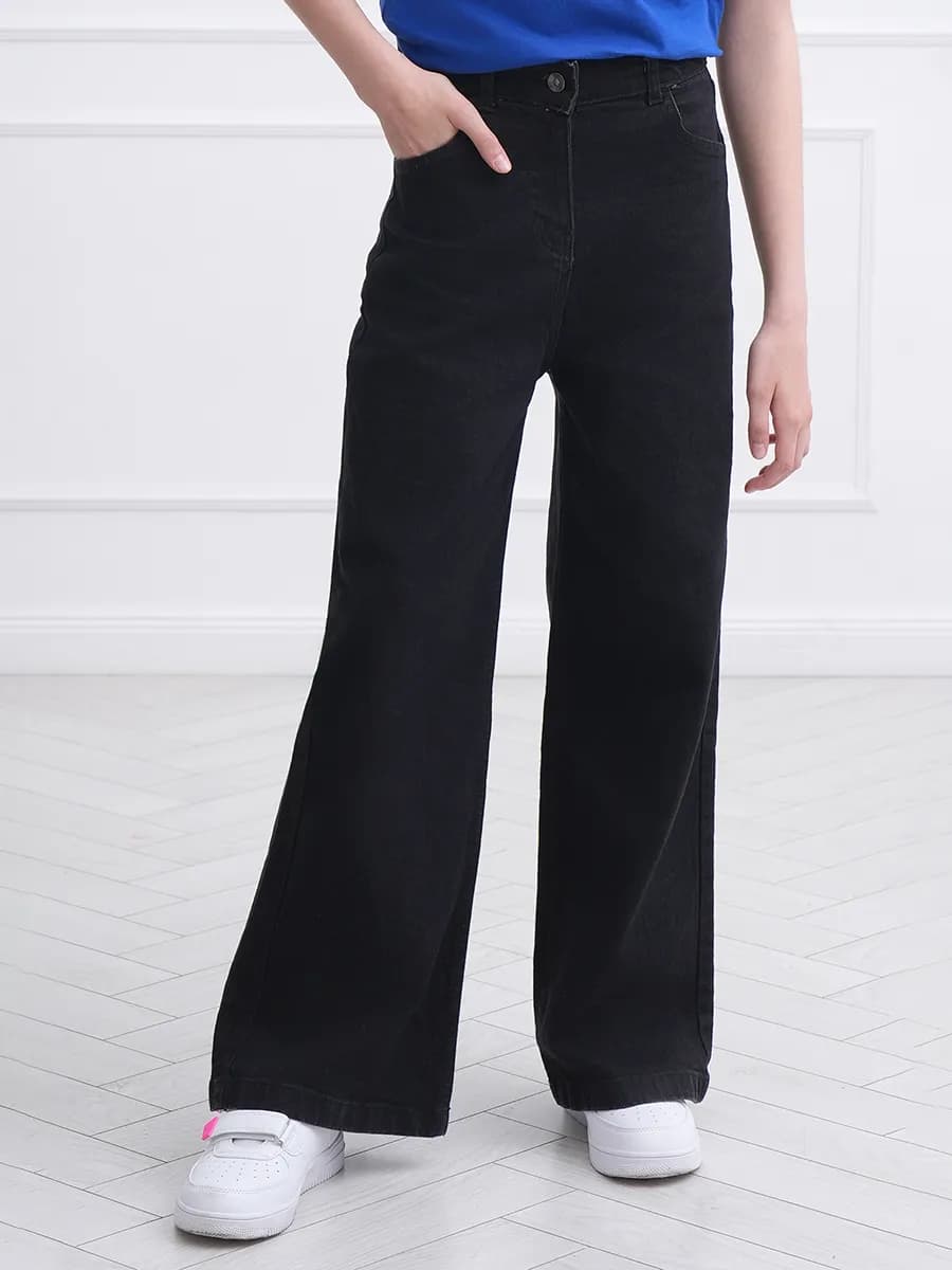Джинсы палаццо широкие прямые для подростков