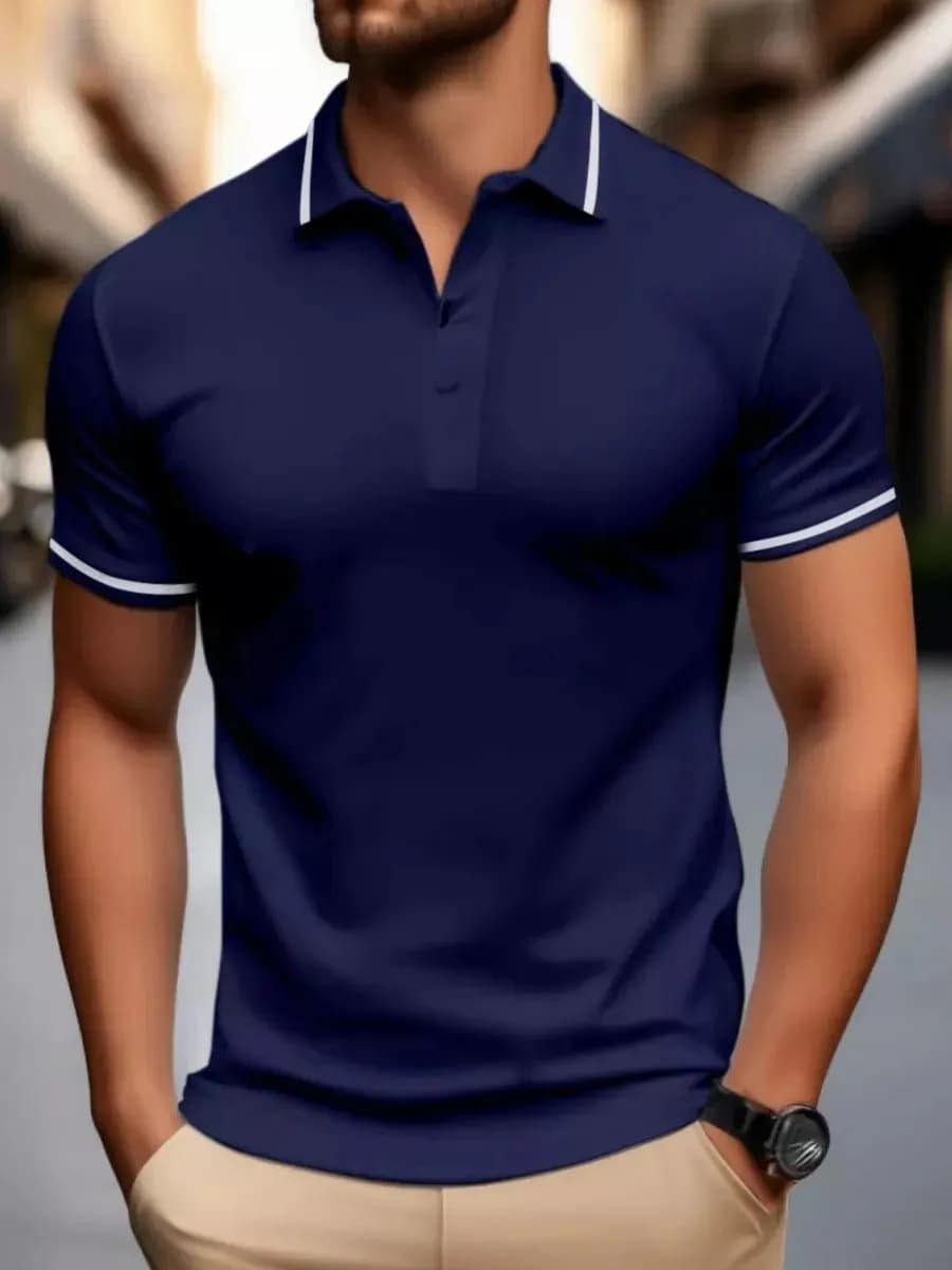 Хлопковая футболка поло с коротким рукавом