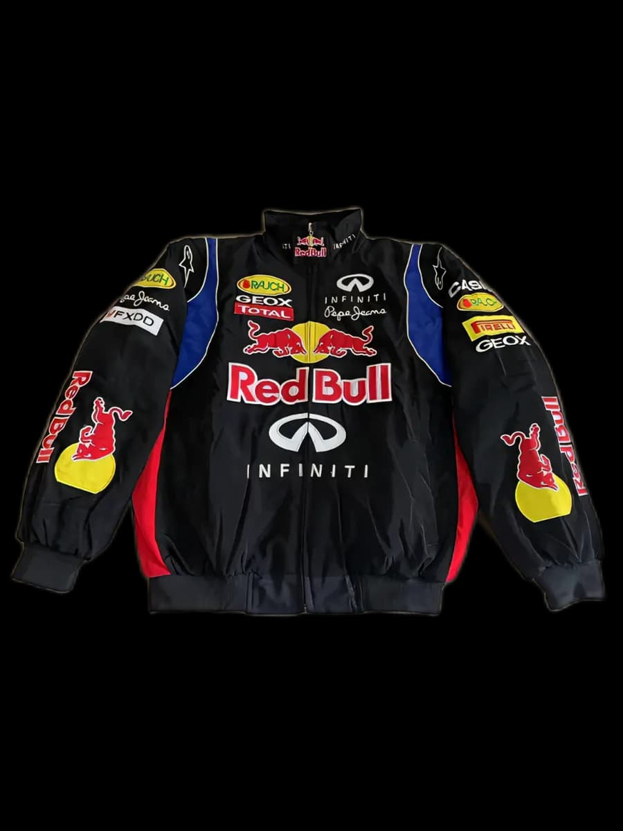 Куртка-бомбер infiniti (RED BULL) гонщика, черный цвет