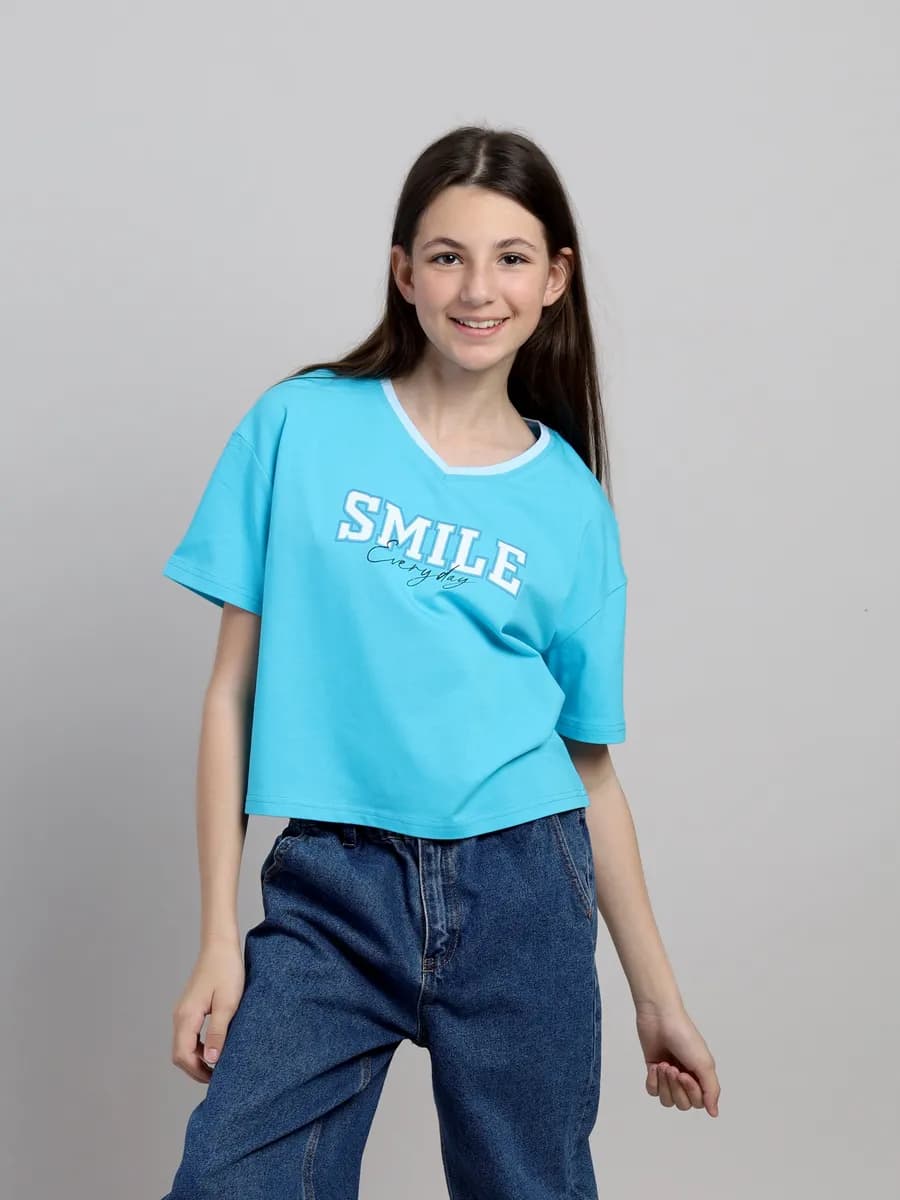 Футболка оверсайз укороченная