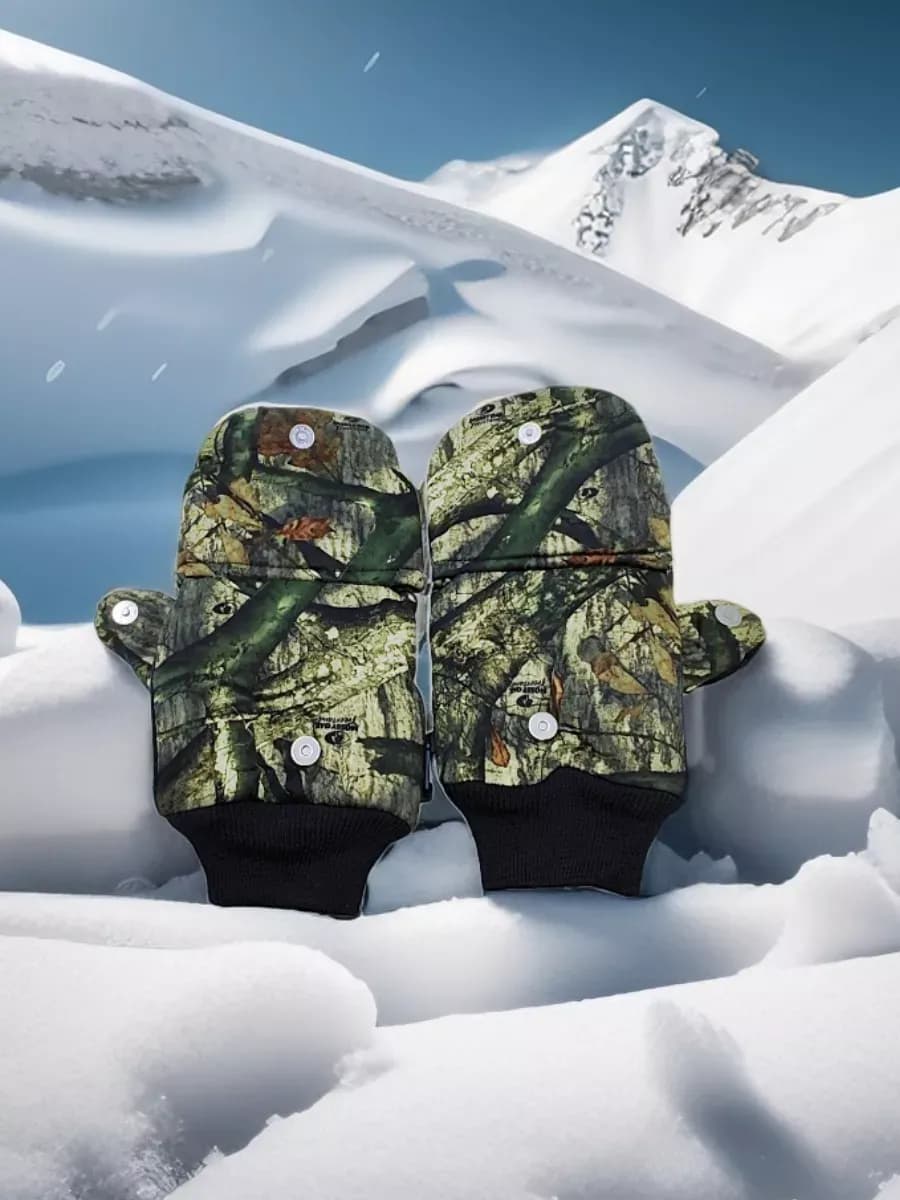 перчатки-варежки камуфляжные мужские для рыбалки, охоты
