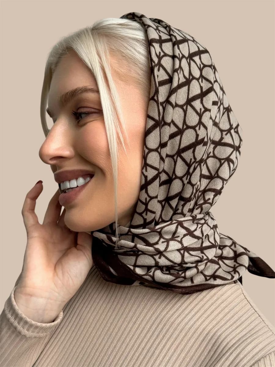 Теплый платок на голову, на шею
