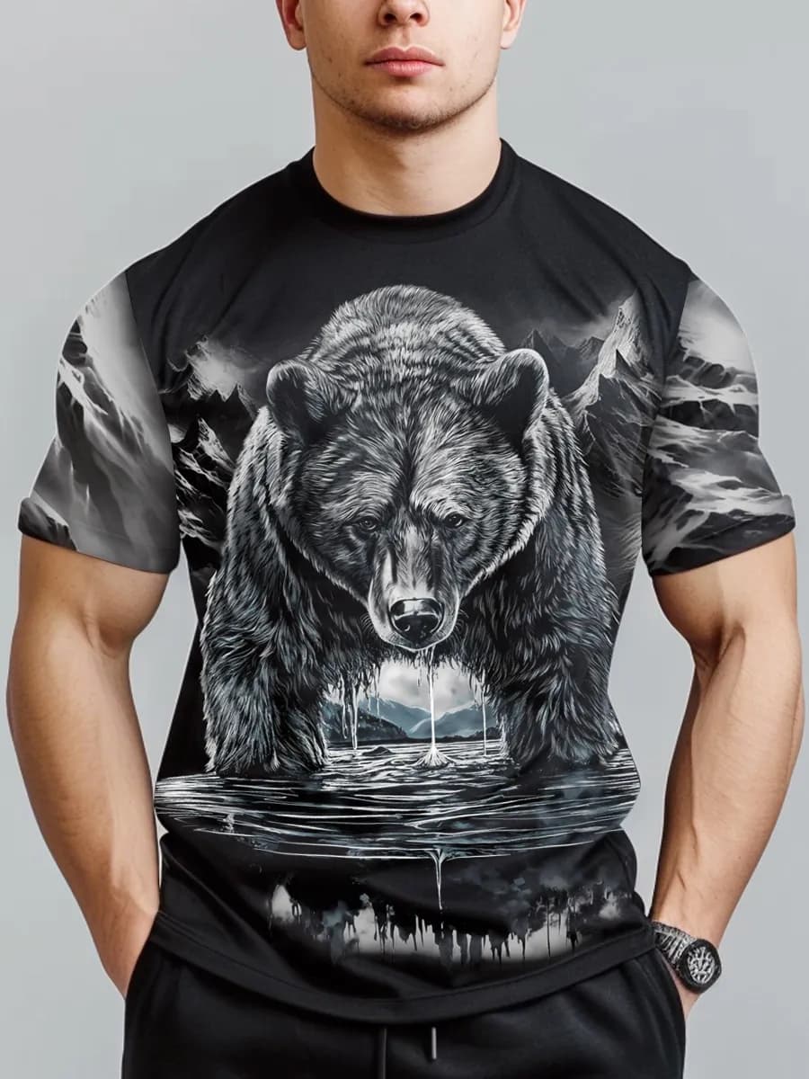 Футболка с принтом медведя