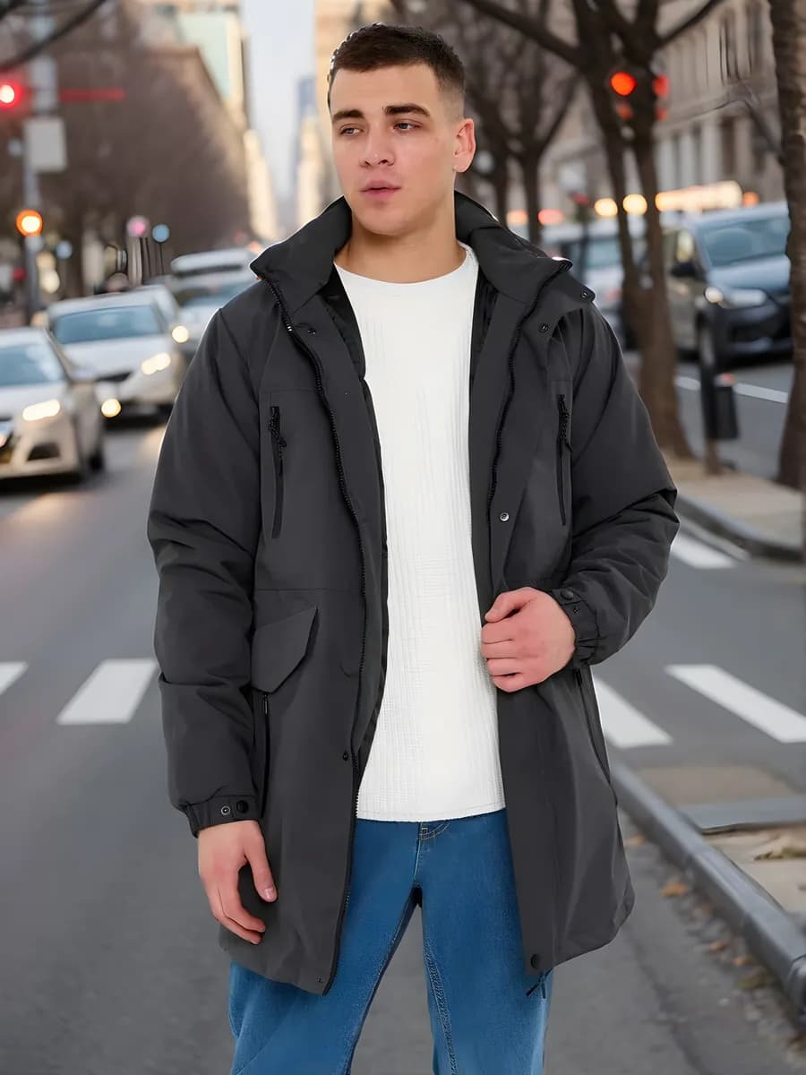 Куртка демисезонная с капюшоном утепленная