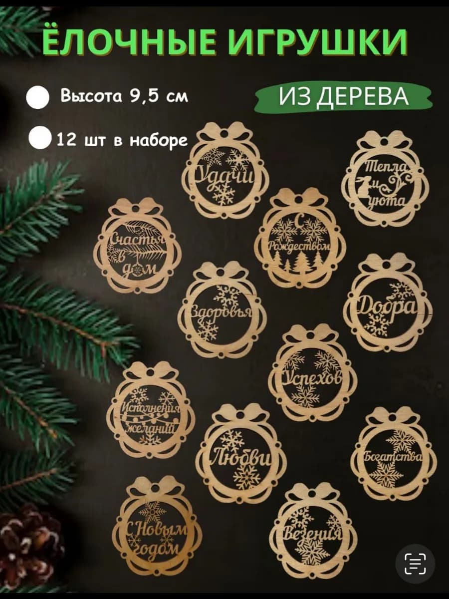 Новогодние елочные игрушки набор интерьерные украшения