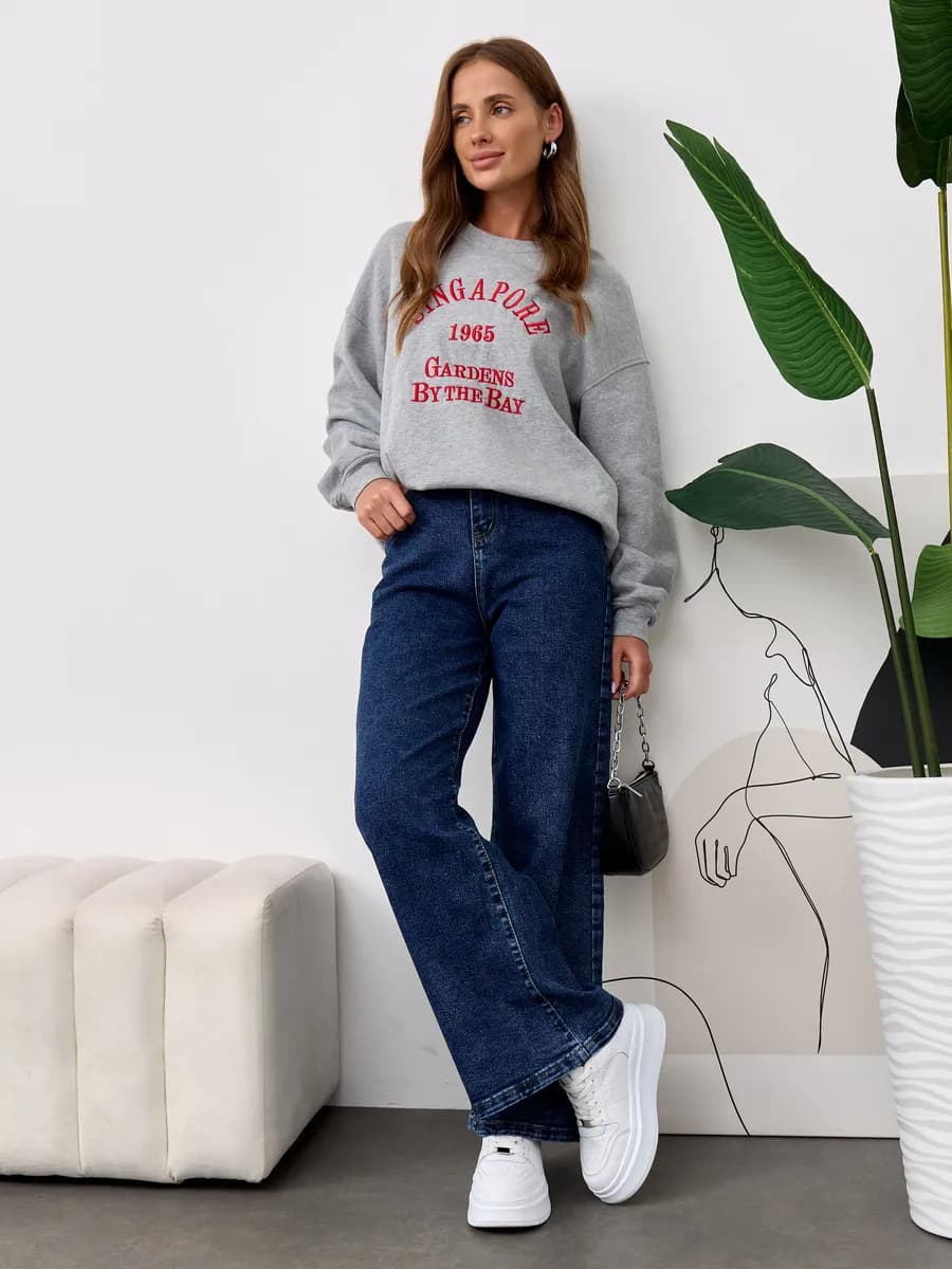 Джинсы стильные с высокой посадкой