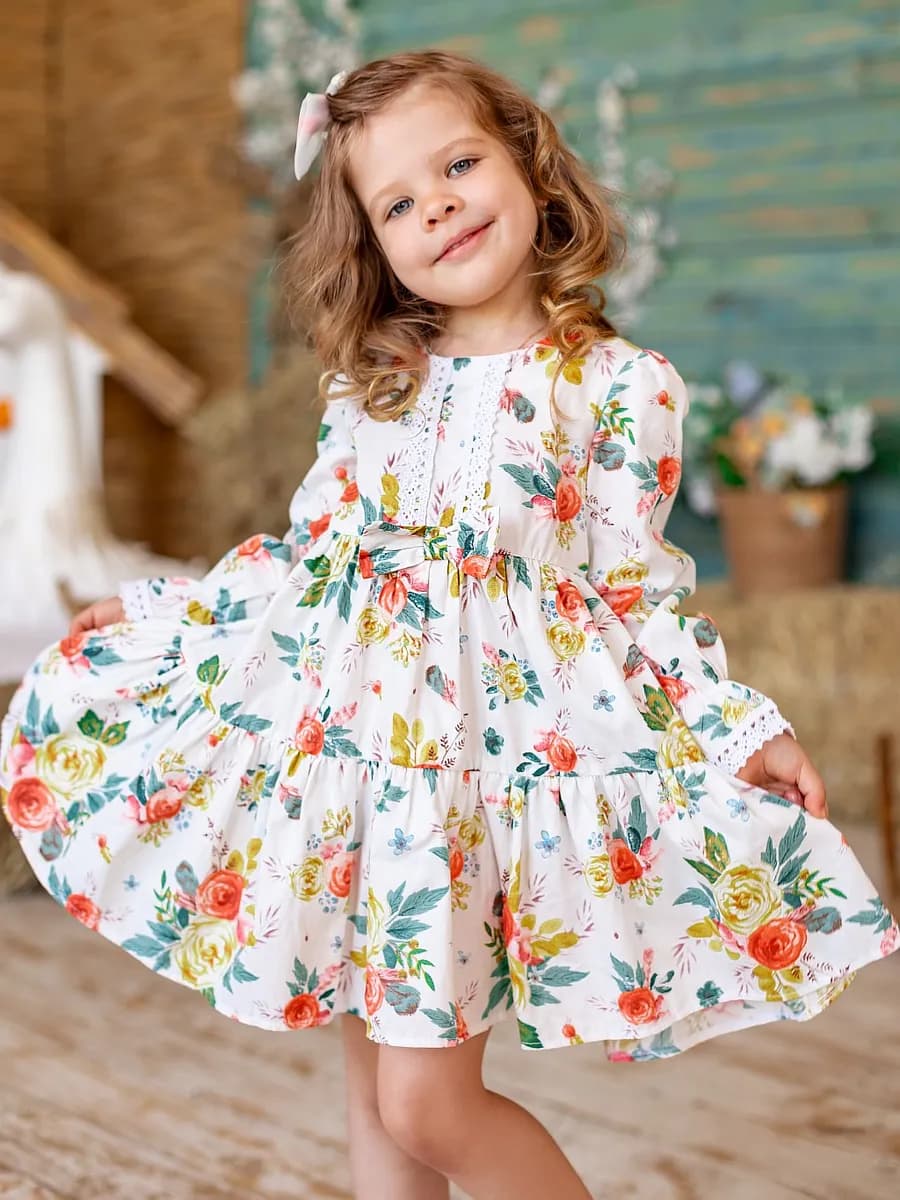 Платье нарядное в садик с длинным рукавом