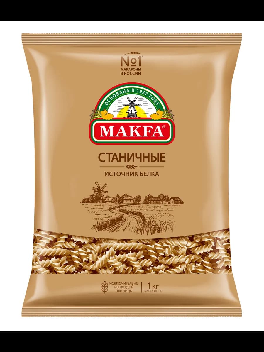 Макароны спирали "Станичные" 1 кг