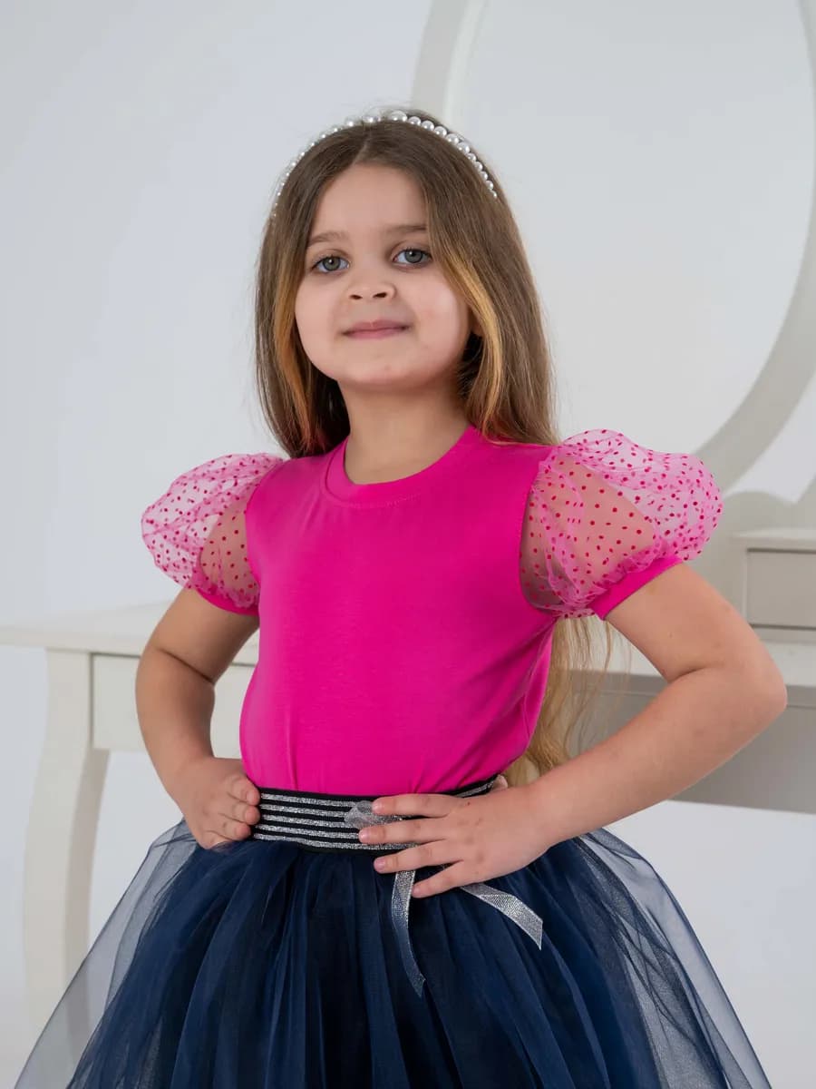 Блузка летняя футболка для маленькой девочки праздничная